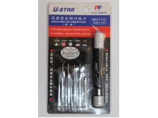 USTAR 精密金剛砂銼刀 5種銼刀頭可替換 NO.UA90670